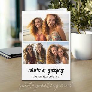 3 foto collage met scripttekst - zwart wit kaart