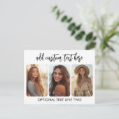 3 foto collage met trendy bounce script  briefkaart (Staand voorkant)