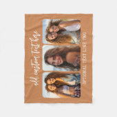3 foto collage met trendy bounce script fleece deken (Voorkant)