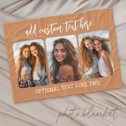 3 foto collage met trendy bounce script fleece deken