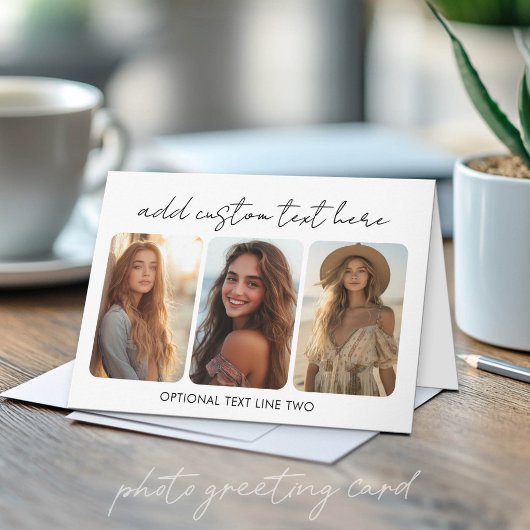 3 foto collage met trendy bounce script kaart