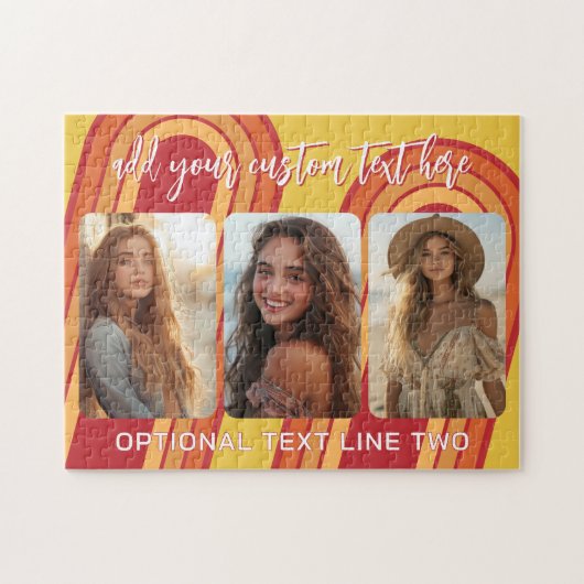 3 foto collage met trendy bounce script legpuzzel (Horizontaal)