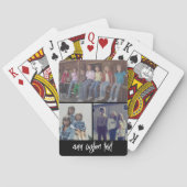 3 Foto collage met zwarte Script-tekst wit Pokerkaarten (Achterkant)