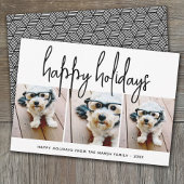 3 Foto Collage Minimale zwarte witte - Happy Feestdagenkaart