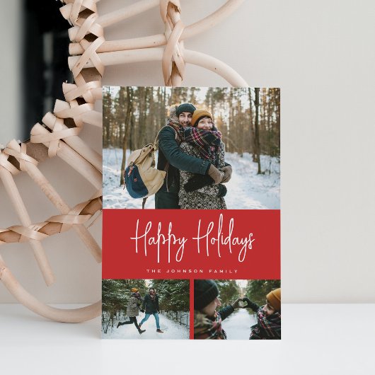 3 Foto Collage minimalist Modern Feestdagenkaart