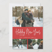 3 Foto Collage Minimalistische Modern Feestdagenkaart (Voorkant)