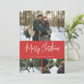 3 Foto Collage Minimalistische Moderne Kerstkaart (Staand voorkant)