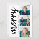 3 Foto-collage minimumaantal boogzwart wit Feestdagenkaart (Voorkant)