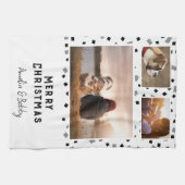 3 Foto Collage Modern Black White Kerstmis Theedoek (Horizontaal)