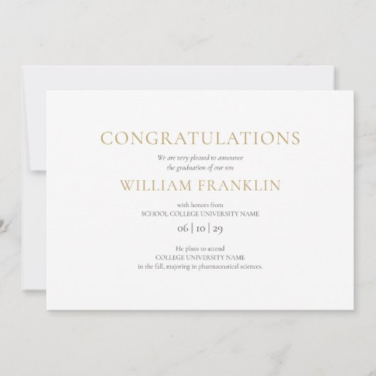 3 Foto Collage Modern Goud Afstuderen Aankondiging (Achterkant)