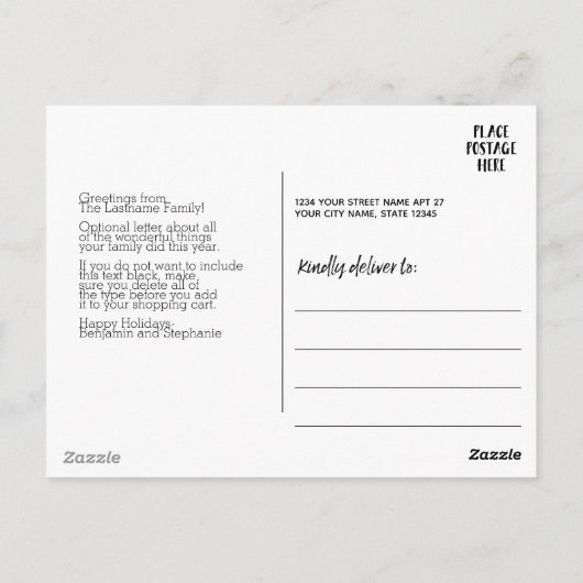 3 Foto-collage - Modern Merry Kerstrejoice Briefkaart (Achterkant)