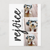 3 Foto-collage - Modern Merry Kerstrejoice Briefkaart (Voorkant)