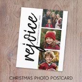 3 Foto-collage - Modern Merry Kerstrejoice Briefkaart
