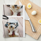 3 Foto-collage - Modern Merry Kerstrejoice Theedoek (Quarter Fold)