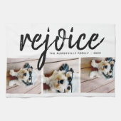 3 Foto-collage - Modern Merry Kerstrejoice Theedoek (Horizontaal)