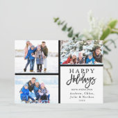3 Foto Collage Modern Prettige feestdagen Feestdagenkaart (Staand voorkant)