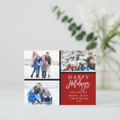 3 Foto Collage Modern Prettige feestdagen Red (Staand voorkant)