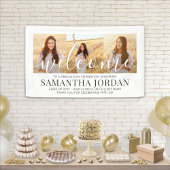 3 Foto Collage Modern Script Afstuderen Welkom Spandoek