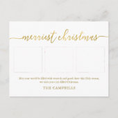 3 Foto Collage Modern Script "Kerst van de Kroniek Feestdagenkaart (Voorkant)