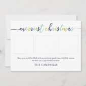 3 Foto Collage Modern Script "Kerst van de Kroniek Feestdagenkaart (Voorkant)