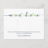 3 Foto Collage Modern Script "Kerst van de Kroniek Feestdagenkaart (Voorkant)