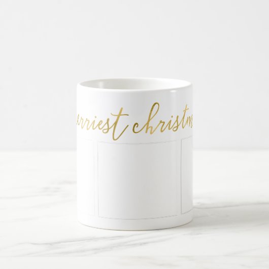 3 Foto Collage Modern Script "Kerst van de Kroniek Koffiemok (Center)