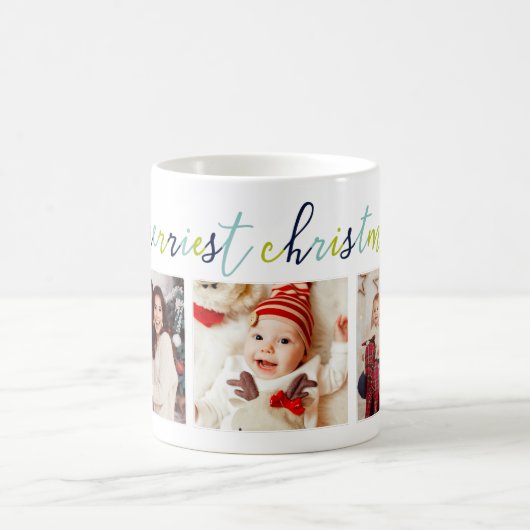 3 Foto Collage Modern Script "Kerst van de Kroniek Koffiemok (Center)