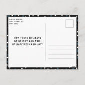 3 Foto Collage Modern Zwart Wit Kerstmis Feestdagenkaart (Achterkant)