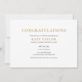 3 Foto Collage Moderne Gouden Afstudeerfeest Kaart (Achterkant)