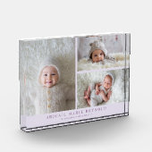 3 Foto Collage Paars Nieuw Baby Aandenken  (Links)