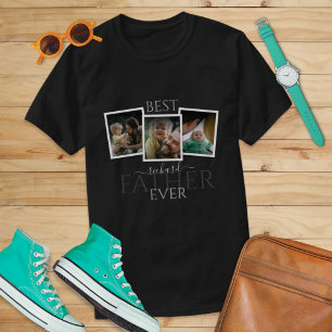 3 Foto Collage Papa Gezinsherinneringen Vaderdag T-shirt