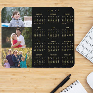 3 Foto Collage Persoonlijke Familie 2026 Agenda Muismat
