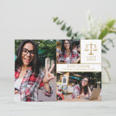 3 Foto Collage Rechtenschool Afstudeerfeest  Kaart (Staand voorkant)