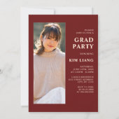 3 Foto Collage Rood & Beige Afstudeerfeest Kaart (Achterkant)