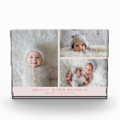 3 Foto Collage Roze Geboorte Cadeau (Voorkant)