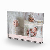 3 Foto Collage Roze Geboorte Cadeau (Rechts)