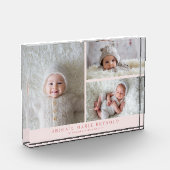 3 Foto Collage Roze Geboorte Cadeau (Links)