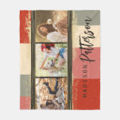 3 Foto Collage Rustic Abstracte, gepersonaliseerde Fleece Deken (Voorkant)