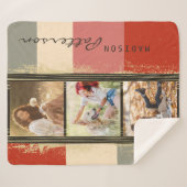 3 Foto Collage Rustic Abstracte, gepersonaliseerde Sherpa Deken (Voorkant (horizontaal))