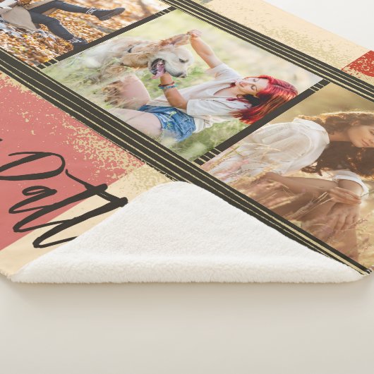 3 Foto Collage Rustic Abstracte, gepersonaliseerde Sherpa Deken (3/4)