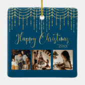 3 Foto collage Rustic Garland Licht keramisch kera Keramisch Ornament (Achterkant)