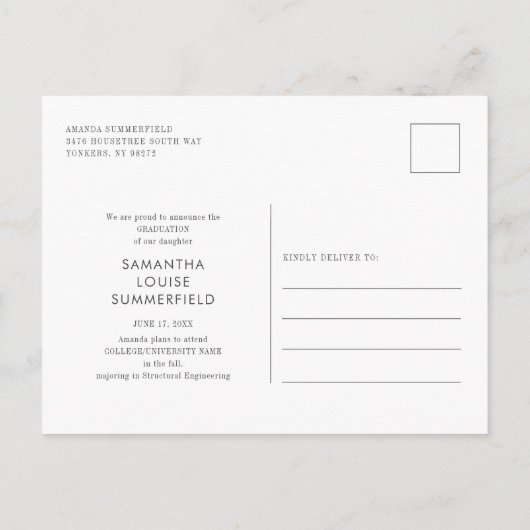 3 Foto Collage Script Afstudeerder 2022 Paars Afst Aankondigingskaart (Achterkant)