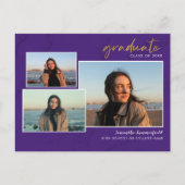 3 Foto Collage Script Afstudeerder 2022 Paars Afst Aankondigingskaart (Voorkant)