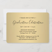 3 Foto Collage Script Black Gold Graduparty Kaart (Achterkant)