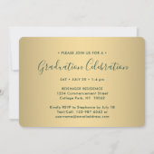 3 Foto Collage Script Green Gold Graduparty Kaart (Achterkant)