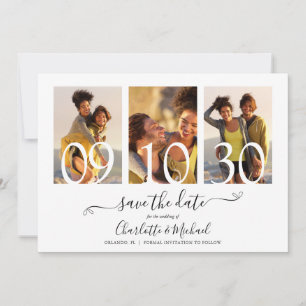 3 Foto Collage Signature Script Weduwen Save The Date