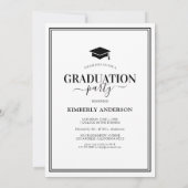 3 Foto Collage Simple Graduparty Kaart (Achterkant)