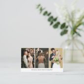 3 Foto Collage Simple Modern Elegant Photograaf Visitekaartje (Staand voorkant)