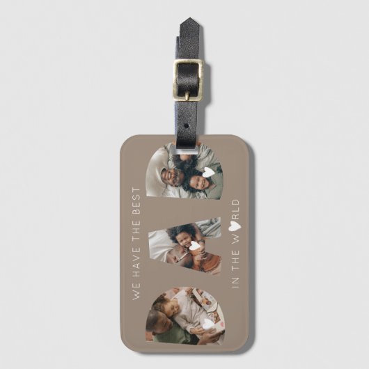 3 foto collage vader bagagelabel (Voorkant (verticaal))