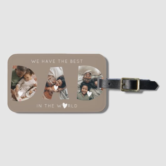 3 foto collage vader bagagelabel (Voorkant (horizontaal))